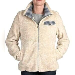 Pendleton Women’s Softshell Fuzzy Full
Zip Sherpa Jacket Beige Heather
Size XL